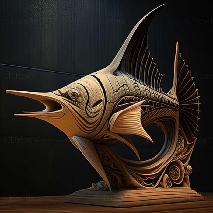 3D model Swordfish genus of fish fish (STL)